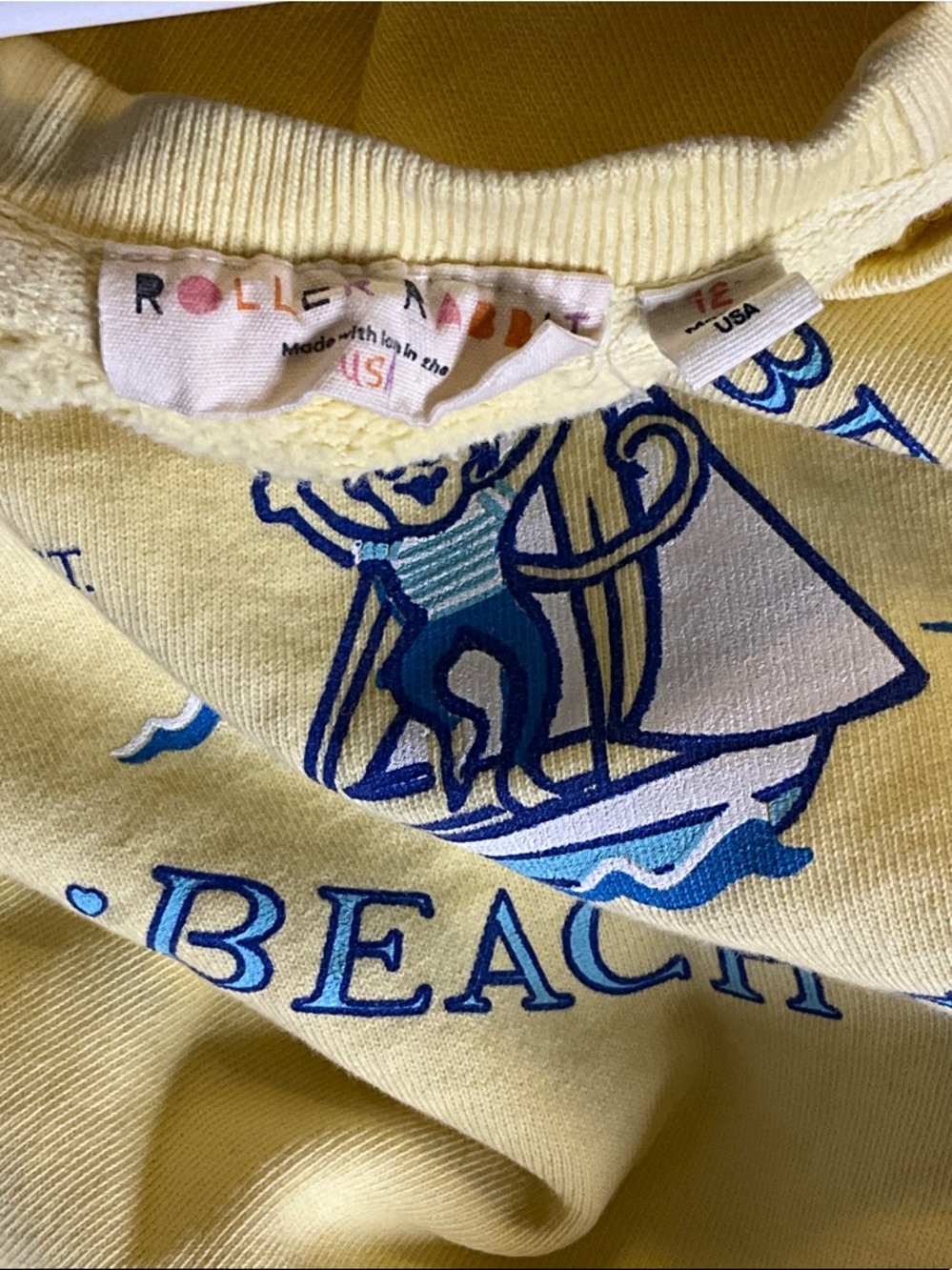 Roller Rabbit Beach Club Crewneck Sweatshirt Kids 12 - Picture 7 of 9